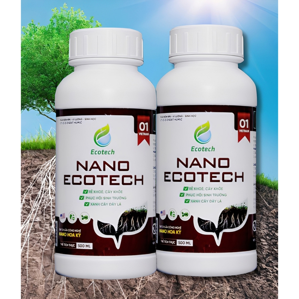 [Combo 2 Chai 500ml] Phân bón Nano Ecotech phân bón sinh học kích rễ mạnh, đi đọt nhanh