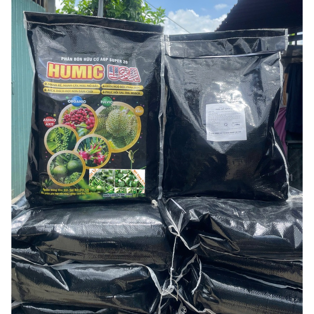 Bao 10kg humic viên - Hữu cơ viên siêu tốt cây cảnh cây ăn n trái