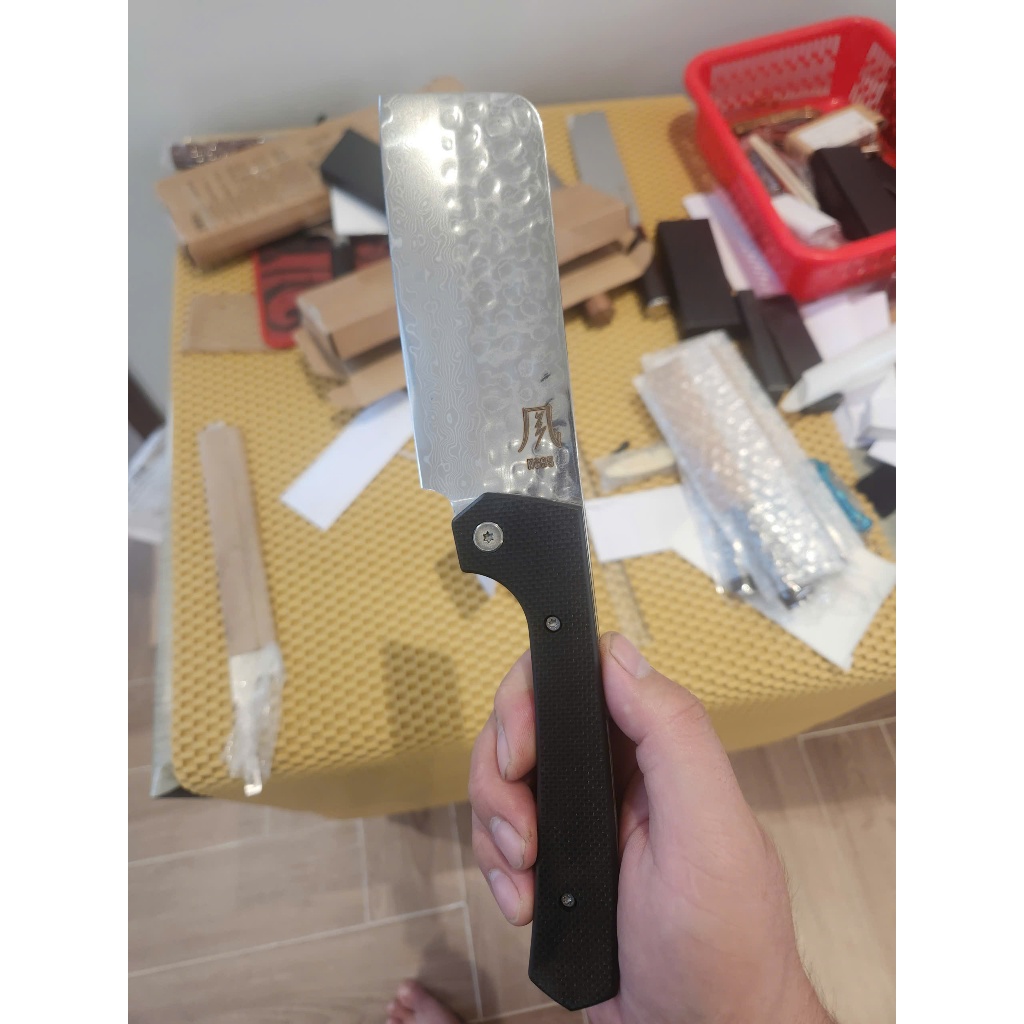 dao thái gấp damascus lõi vg10 phù hợp nấu ăn đi phượt