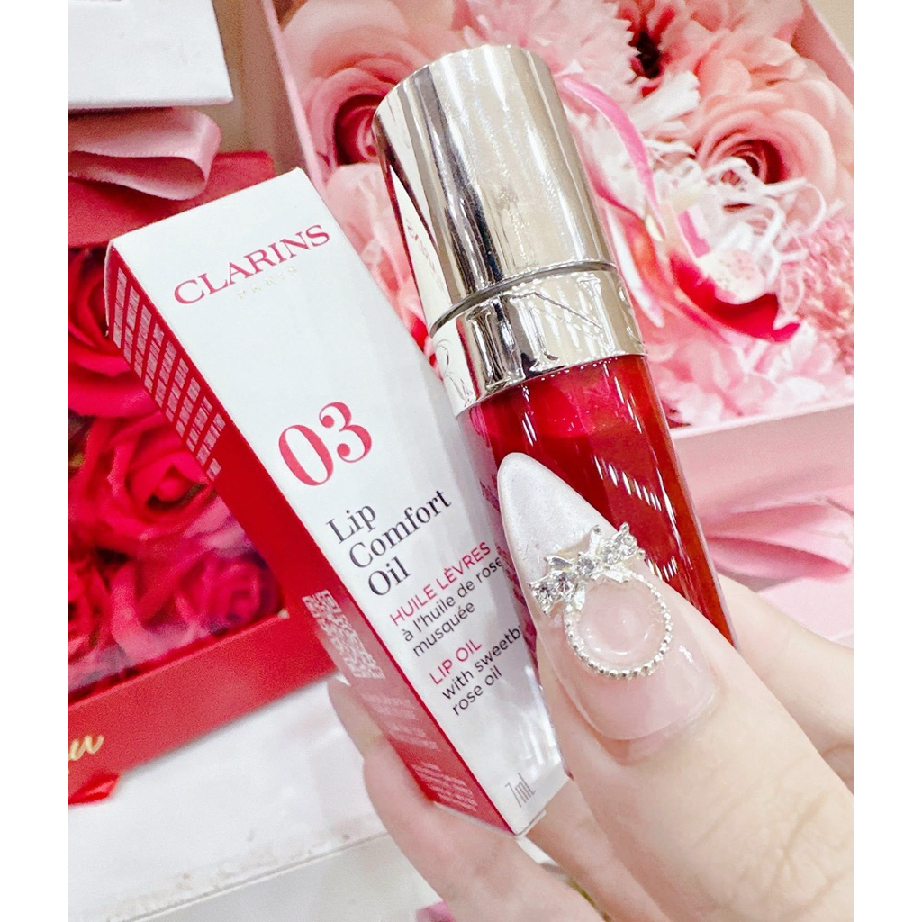 [AUTH 100%] SON TINT CLARINS LIP COMFORT OIL FULLBOX #03 CHERRY