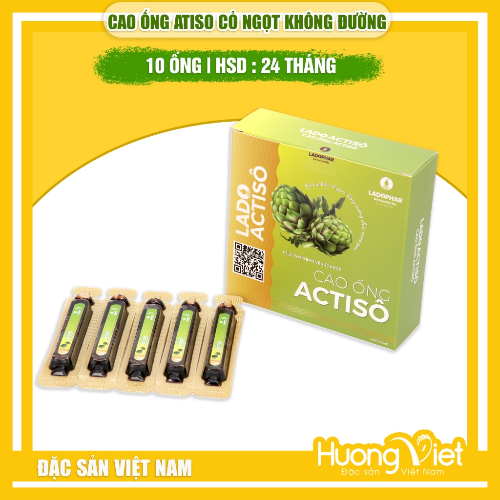 Cao Actiso không đường Actiso Ladophar, cao ống Atiso Đà Lạt (Hộp 10 ống x 10ml)