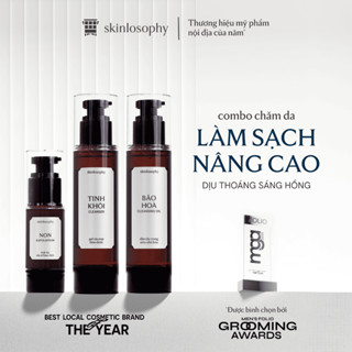  Combo Làm Sạch Nâng Cao: Dầu Tẩy Trang Bão Hòa Gel Rửa Mặt Tinh Khôi Mặt Nạ Tẩy Tế Bào Chết Non Skinlosophy 