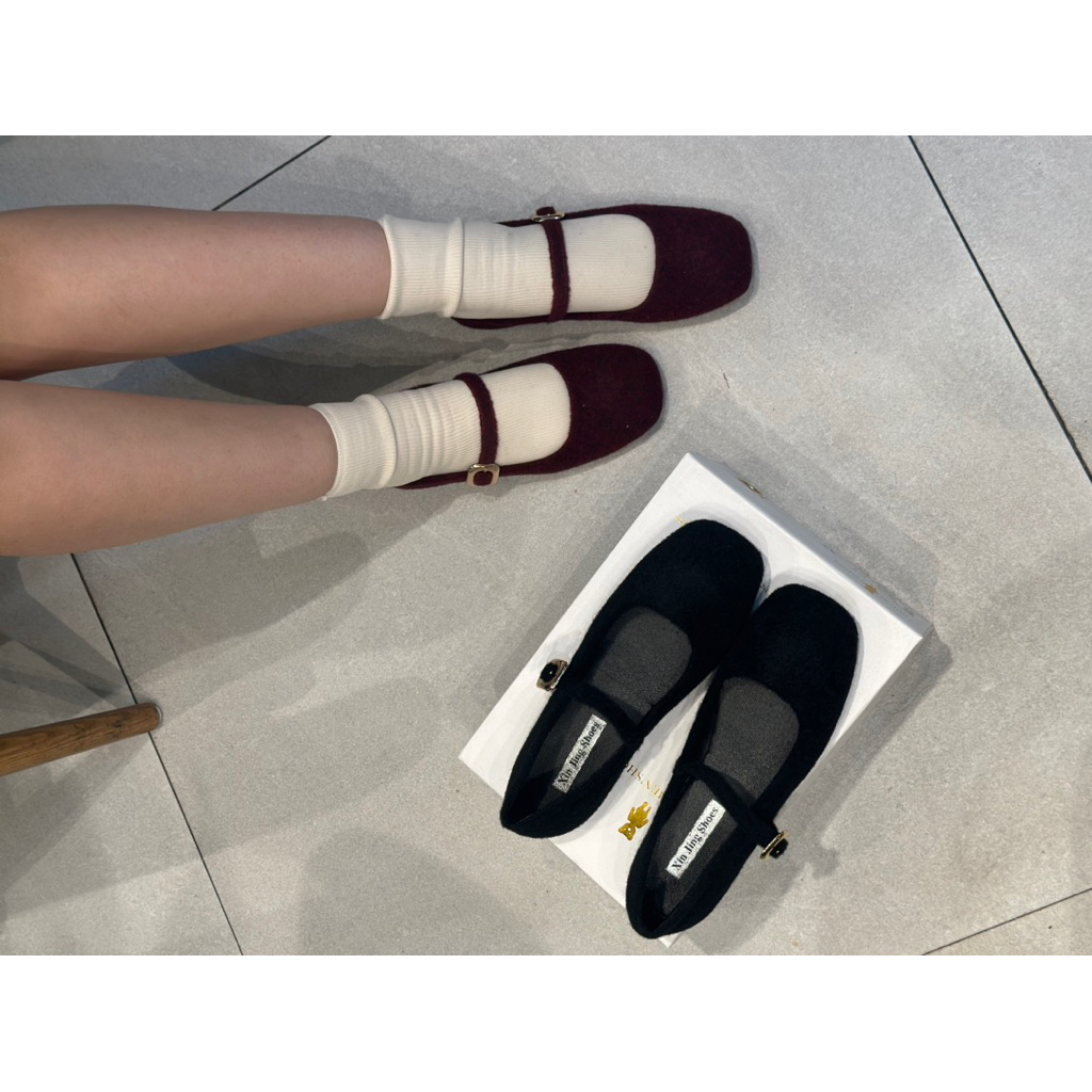 Giày búp bê nữ chất da nhung VẢI XÙ dây ngang hottrend K6 | BigBuy360 - bigbuy360.vn