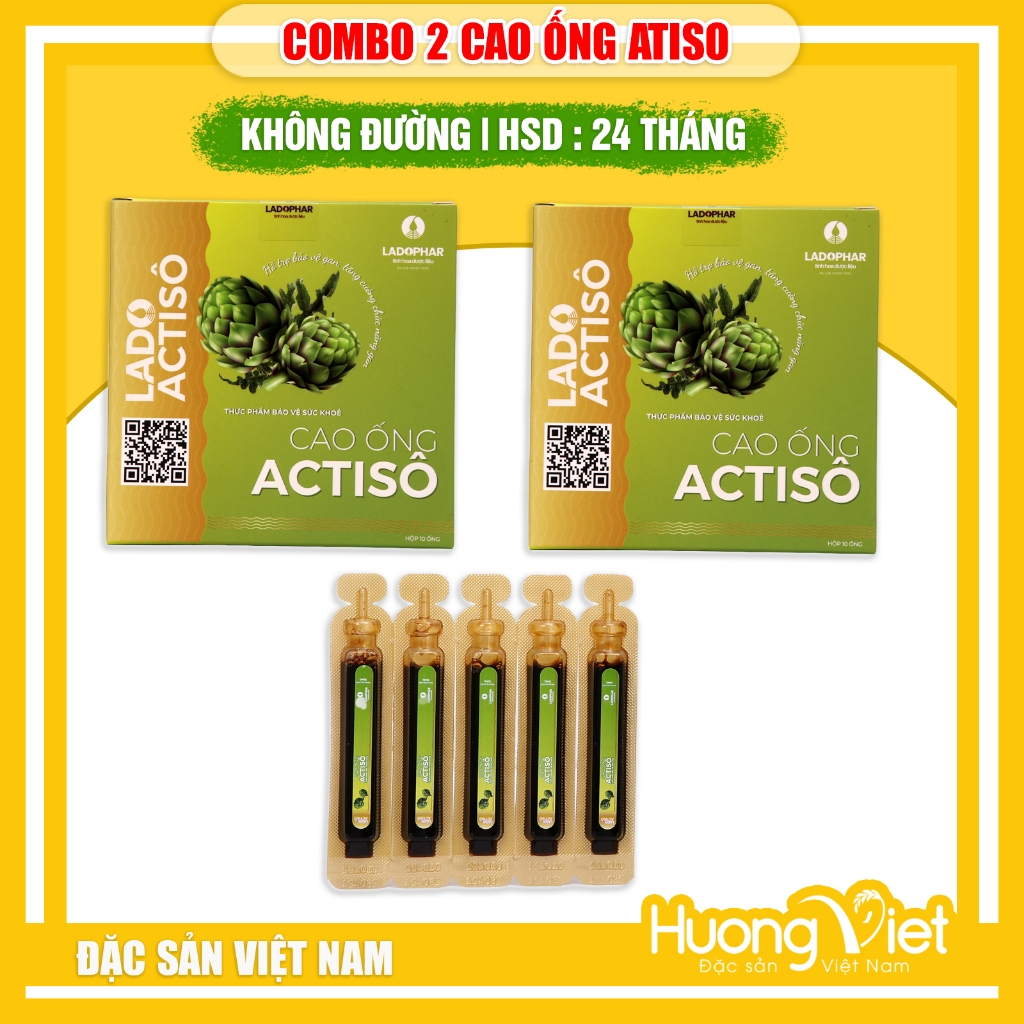 COMBO 2 Cao Actiso không đường Actiso Ladophar cao Atiso Đà Lạt (Hộp 10 ống x 10ml)