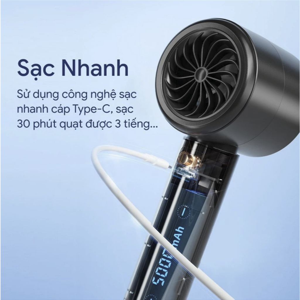 M11 High Speed ​​Rechargeable Handheld Fan - 1800Mah USB (Shop Nemo Demo)
