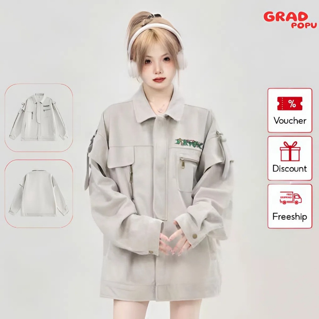Áo khoác da lộn nữ GRADPOPU dày dặn chất lượng cao thiết kế mới phong cách cho mùa thu đông PAK60