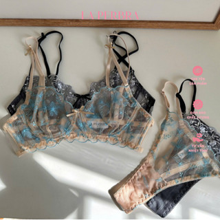  Bộ Đồ Lót Ren Hoa Quyến Rũ LA PERBRA Bralette Ren Có Gọng Không Mút Áo Bra Ren Sexy - Amber 