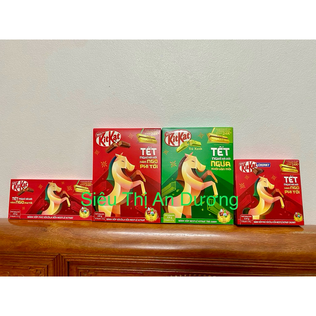 [ HÀNG TẾT] Bánh Xốp Nestle Kitkat Phủ Socola/Trà Xanh Hộp 114g/102g/150g