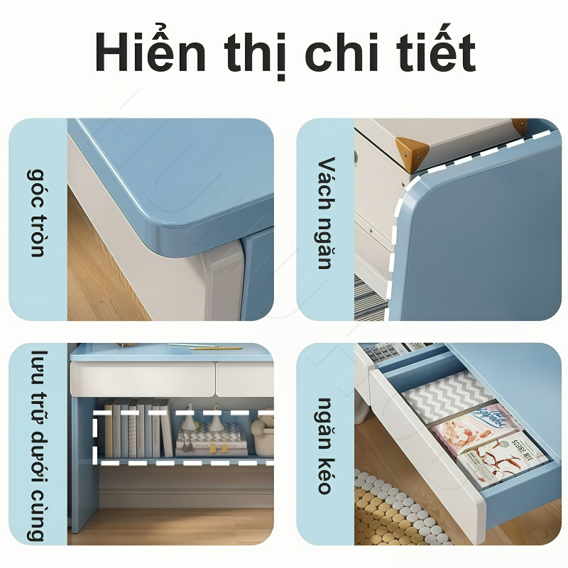 HUHU Bàn học trẻ em có ngăn kéo làm việc Bàn máy tính Bộ chống gù gỗ tự nhiên cao cách Bắc Âu | BigBuy360 - bigbuy360.vn