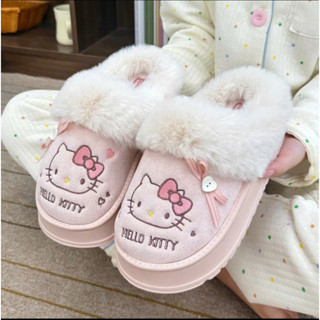  Dép sục lông thêu hellokitty siêu dễ thương 