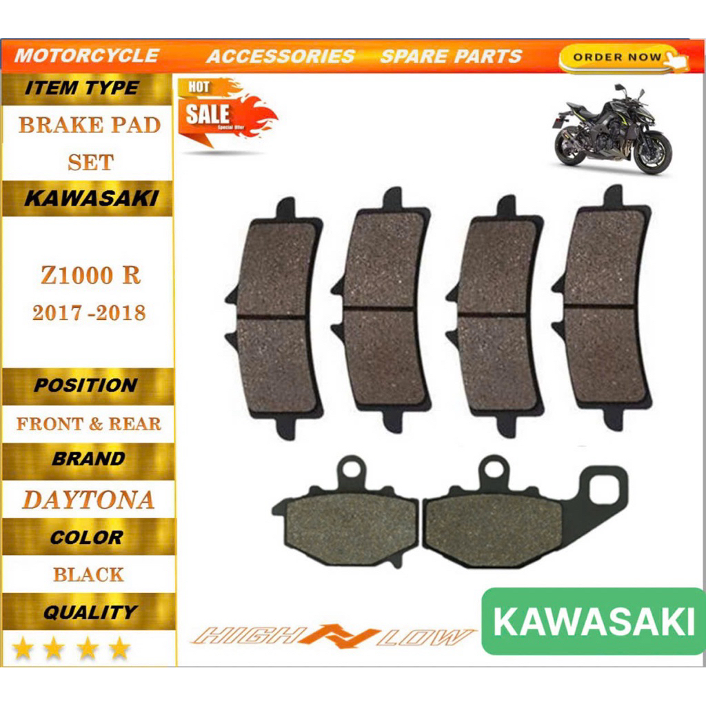 Má phanh trước và sau Z1000-Z1000R 2014-2024 ZX 10R RR Ninja H2 H2R Ninja