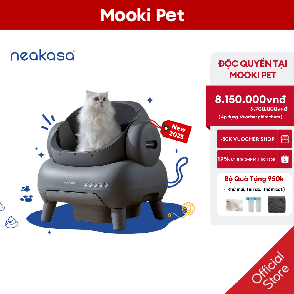   Quốc Tế  Máy dọn phân mèo tự động Neakasa M1 2025 hỗ trợ mèo kích thước lớn Mooki Pet 