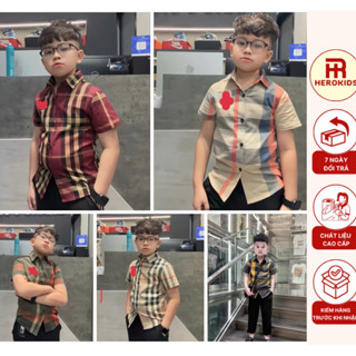  áo sơ mi bé trai phối kẻ full màu sang sịn phong cách boy phố 
