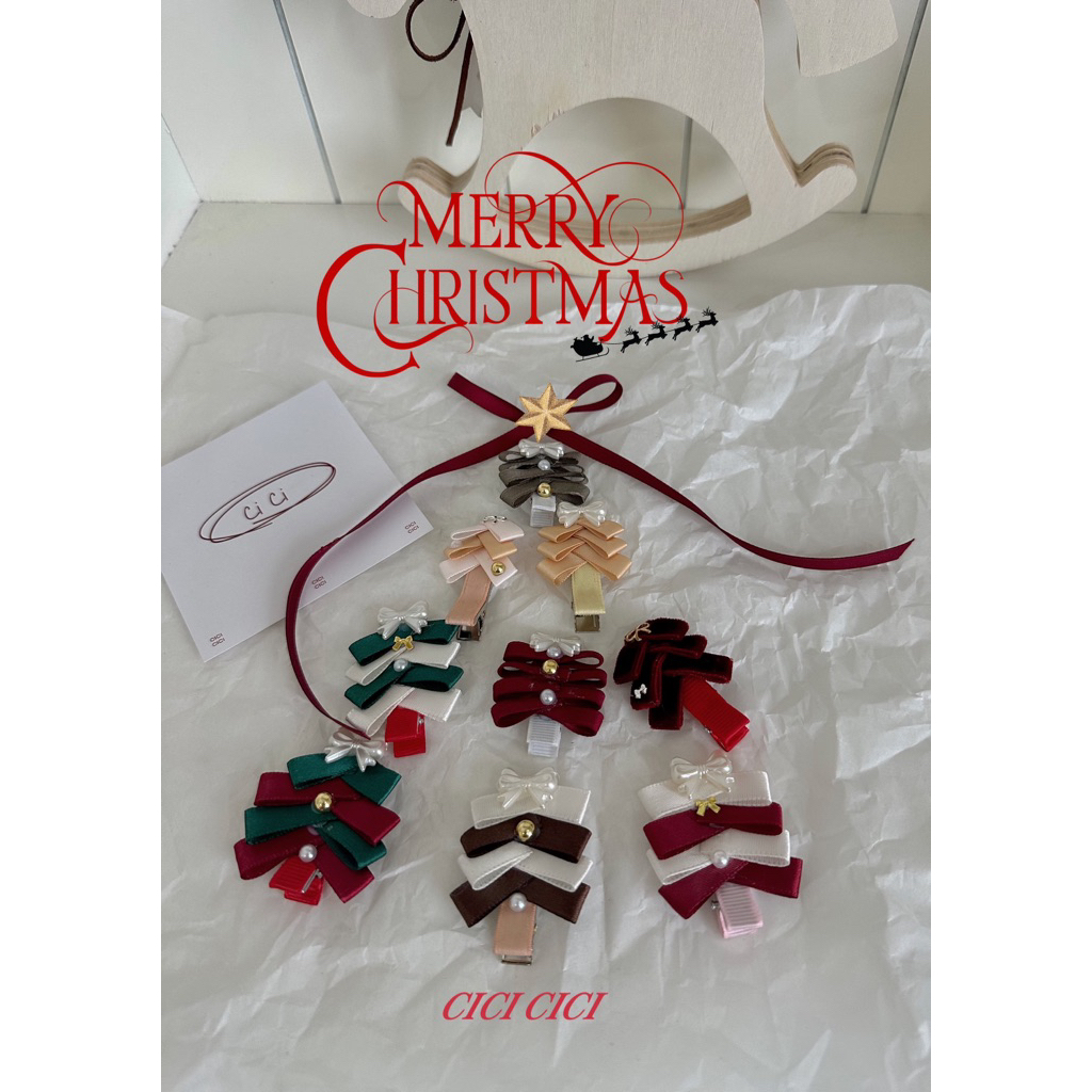[SẴN] Kẹp tóc santababy Xmas Handmade - Cici Cici