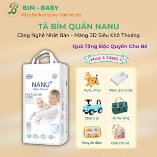   3 BịchTặng Quà  Tã Quần Bỉm Quần Nanu Bịch 50 Miếng Công Nghệ Nhật Siêu Mỏng Siêu Mềm Khô Thoáng Thấm Hút Nhanh 