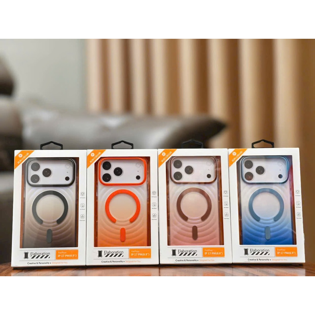 Ốp RAVAKA OMBRE trong suốt vòng tròn 3 D từ tính dành cho ip17 pro/ ip17 pro max