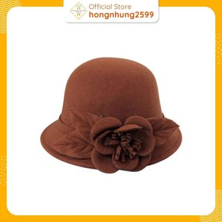 mũ dạ nữ gắn nơ