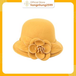mũ dạ nữ gắn nơ