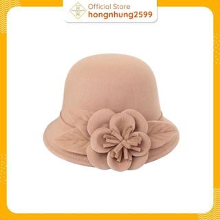 mũ dạ nữ gắn nơ
