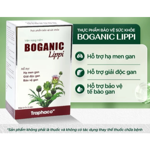 TPBVSK Boganic Lippi Traphaco - Hỗ Trợ: Giải Độc Mát Gan, Hạ Men Gan, Giảm Mỡ Máu, Tăng Cường Chức N