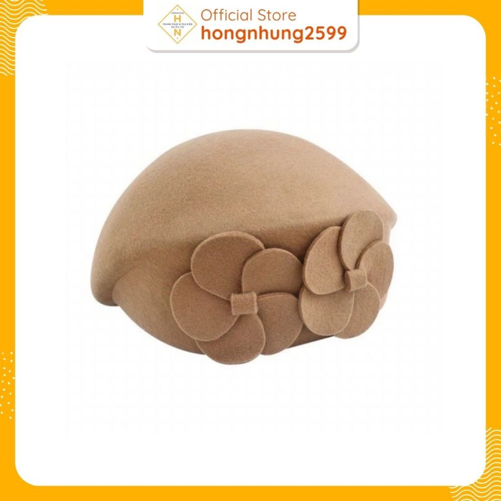 mũ dạ nữ gắn nơ