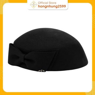 mũ dạ nữ gắn nơ