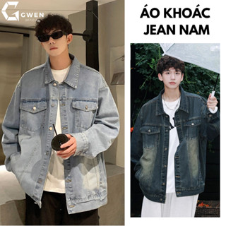  Áo Khoác Jean Unisex GWEN Áo Khoác Bò Nam Nữ Menswear Denim Jacket Có Túi Có Cổ 