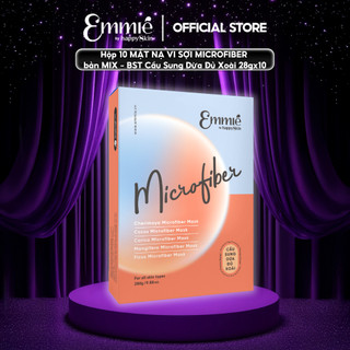   LIVE  Hộp 10 Mặt Nạ Vi Sợi Microfiber Mask - Bộ Sưu Tập Cầu Sung Dừa Đủ Xoài 28gx10 Emmie by HappySkin 