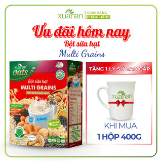 Bột Sữa Hạt Multi Grains Xuân An[ít đường] Hộp 400g(25g*16 gói)(Tặng Kèm 1 ly sứ cao cấp)