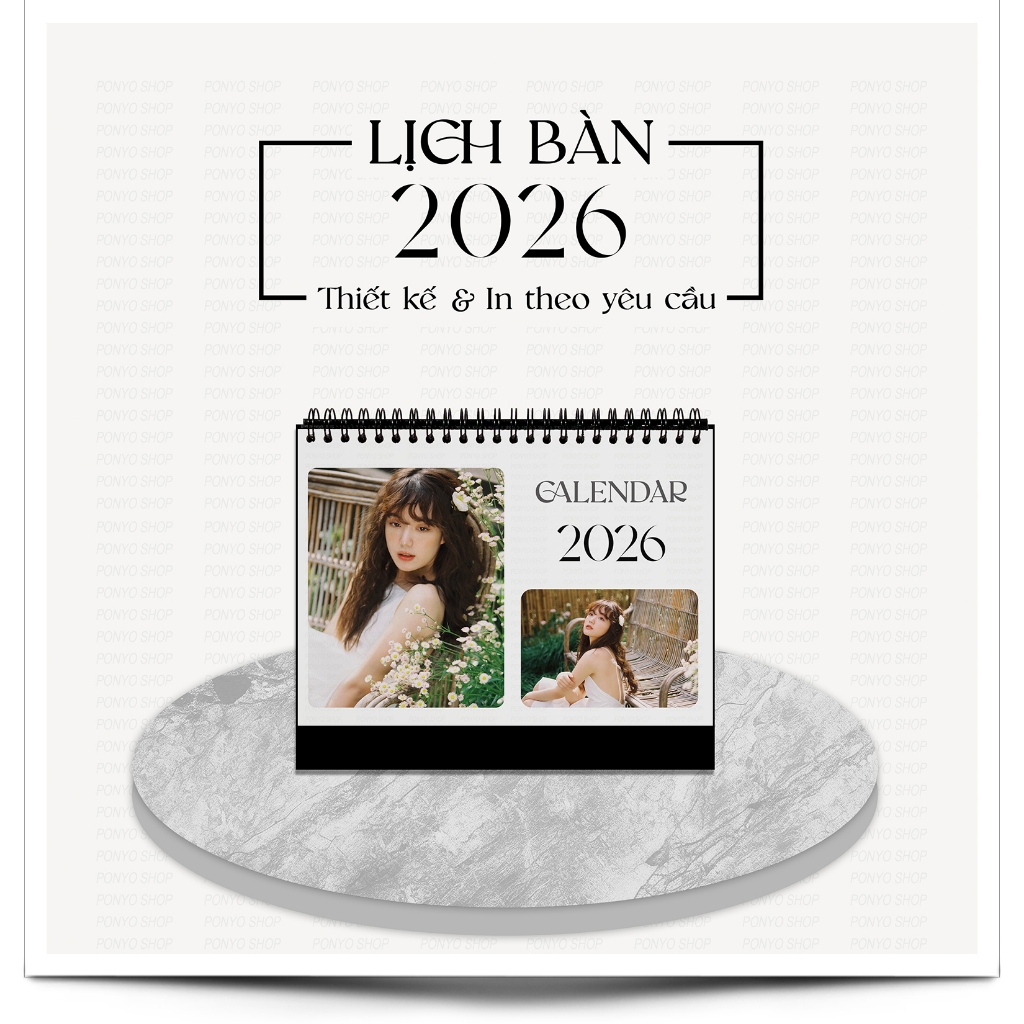 [CƠ BẢN] Lịch Để Bàn 2026 Thiết Kế & In Theo Yêu Cầu – In Hình Cá Nhân / Quà Tặng Tết, Gia Đình, Doanh Nghiệp