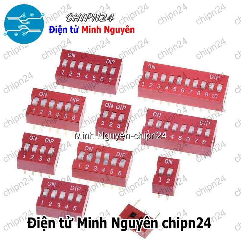 (K81) Công tắc bit Đỏ Chân cắm (1P/2P/3P/4P/5P/6P/7P/8P/9P/10P/12P) - [Chọn Loại]