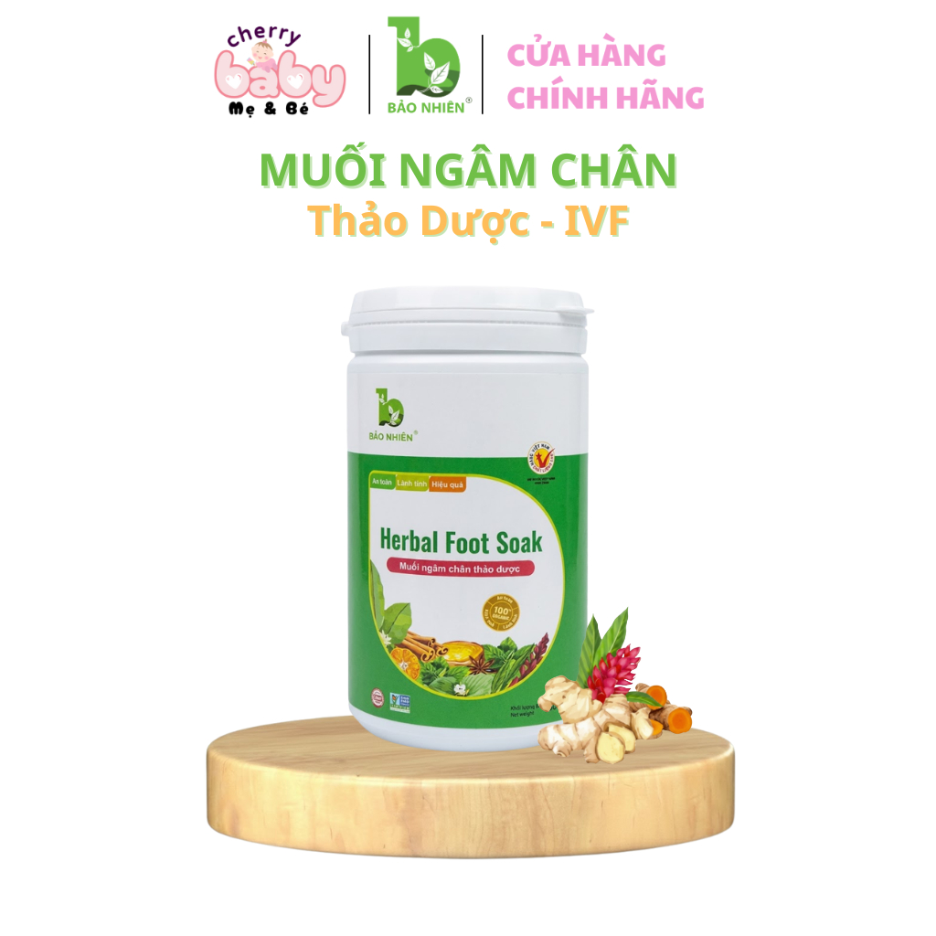 Muối ngâm chân thảo dược IVF Bảo Nhiên - Giữ ấm tử cung - cho người chuẩn bị làm IVF - Hộp 500gr