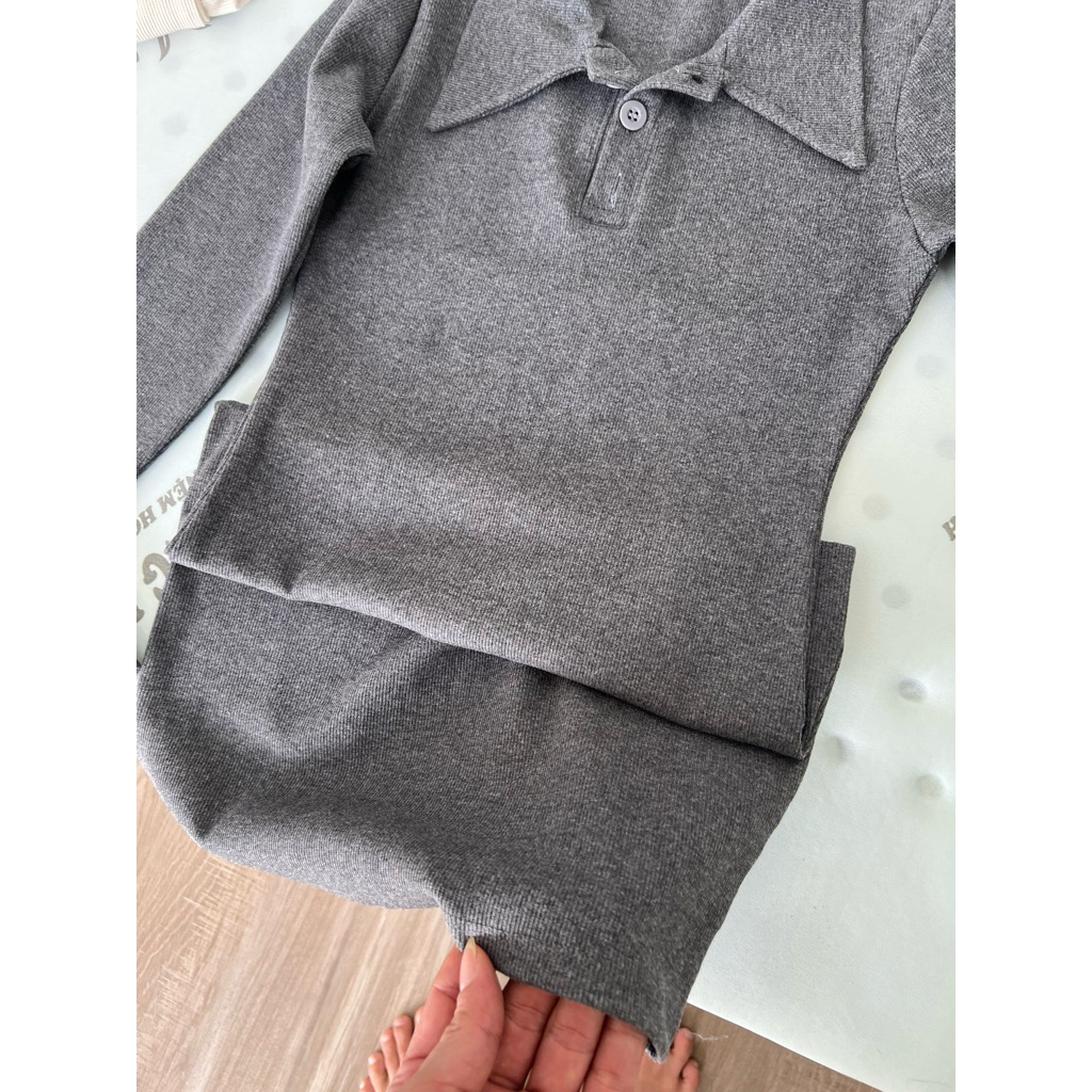 Váy Len Body Dài Tay Cổ Bẻ – Ôm Dáng, Co Giãn, 4 Màu Hot Trend | BigBuy360 - bigbuy360.vn