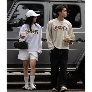  Áo Thun Tay Dài Lì Seasonal Long Sleeve Thêu Chữ Boxy Tee Ba Màu Xám   Trắng   Đen  Newtag bọc  