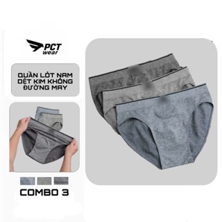 Combo 3 Quần Lót Nam Tam Giác Dệt Kim Siêu Thấm Hút Mồ Hôi Chất Vải Co Dãn Thoáng Khí Boxer nam