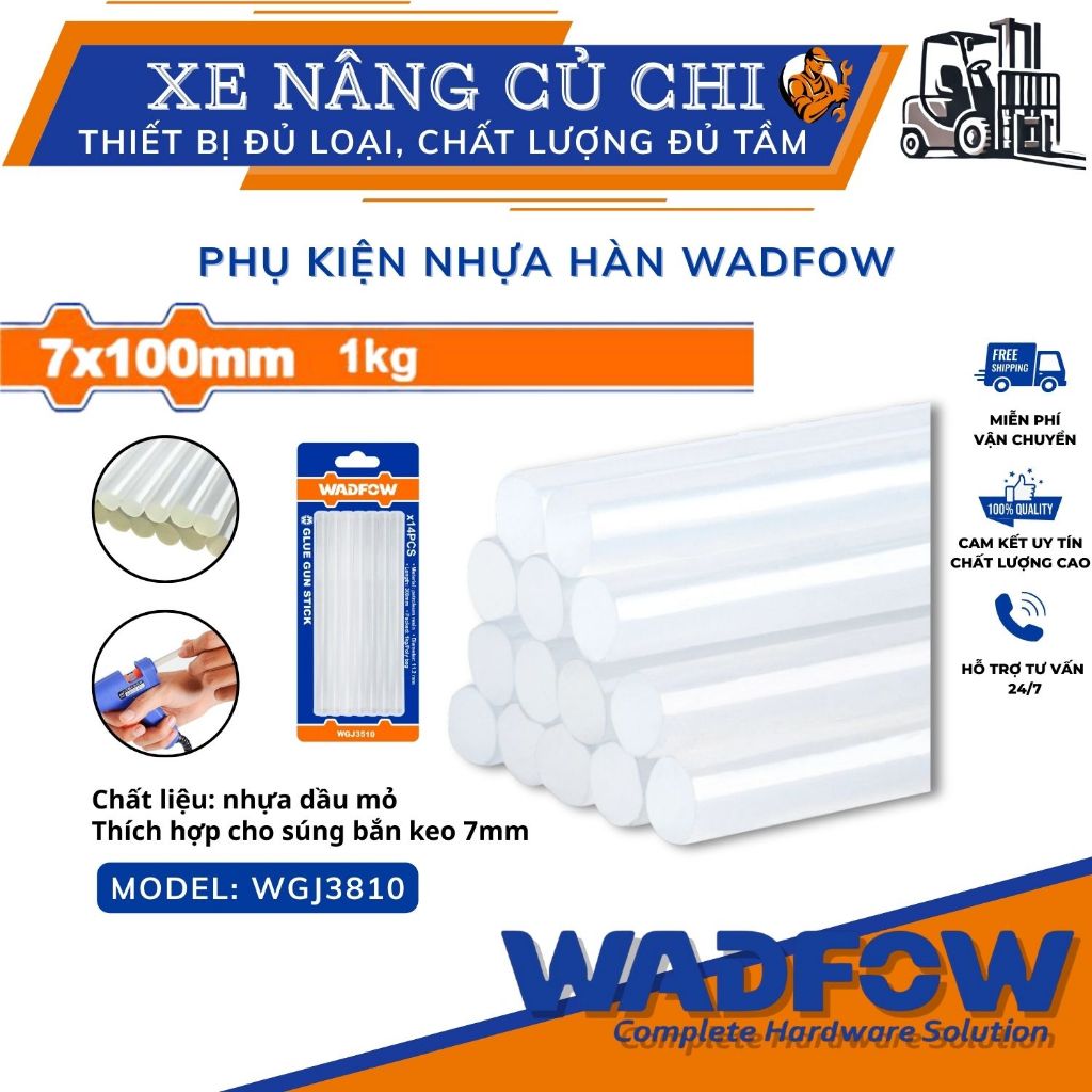 Keo nến 7mm WADFOW WGJ3810 que keo 10cm gói 1kg dùng cho súng bắn keo 7mm