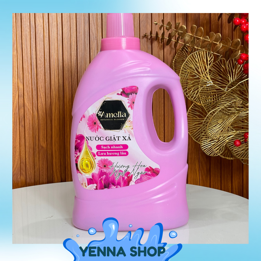 AMELIA - Nước Giặt Xả 2in1 3.2 L Giặt Sạch Nhanh Lưu Hương Lâu - An Toàn Cho Da Tay Và Áo Quần Em Bé