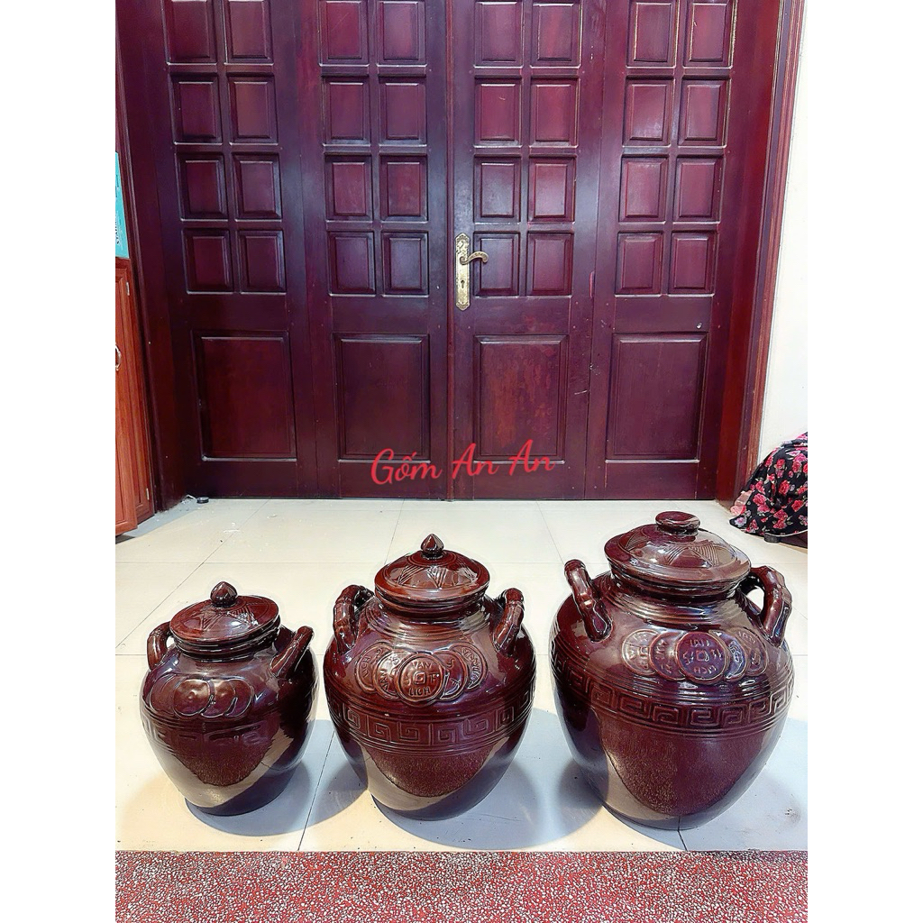 Chum Sành Ngâm Rượu Tráng Men Bóng Bát Tràng Cao Cấp