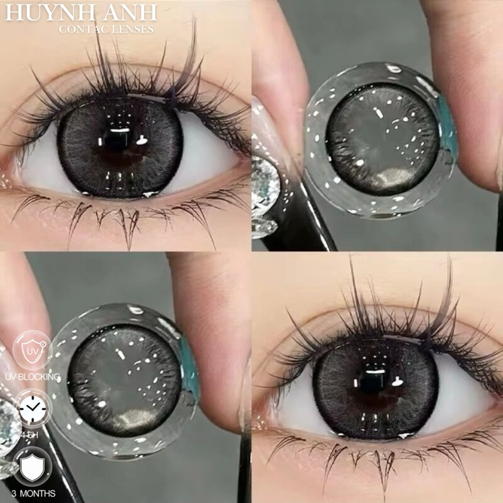 Lens Mắt Kính Áp Tròng xám trà tây dễ thương fruit gray Dia 14.5mm Gdia 14.3mm