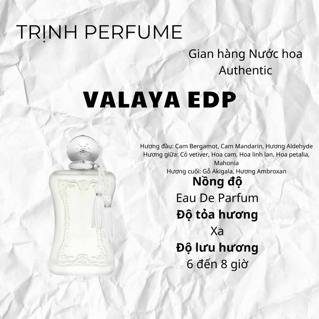 10ml Valaya EDP   Nước hoa nữ  TRỊNH PERFUME