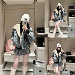  Áo Khoác Jean Bò Denim Lót Lông Mịn Cổ Bẻ QCCC Siêu Ấm Cho Nữ Mặc Mùa Đông Có Bigsize 