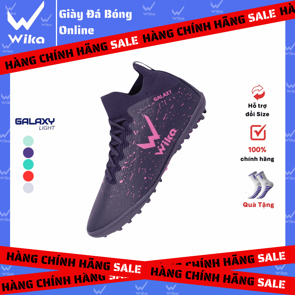 Giày Đá Bóng Nam Wika Galaxy Light Chính Hãng Thiết Kế Bề Mặt Vân Nổi,Đế Đinh Tròn Chống Trơn Trượt
