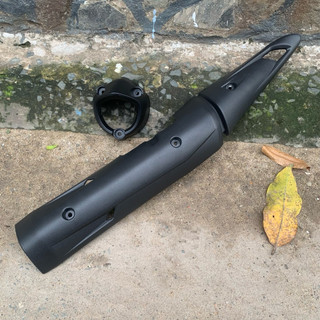  Ốp pô và chụp đích pô xe exciter 150 giả zin màu đen 