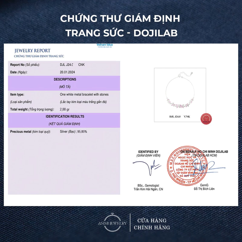 Lắc tay bạc Ý S925 nữ Dải Hoa Asimi Aurora Gleam LT47 4