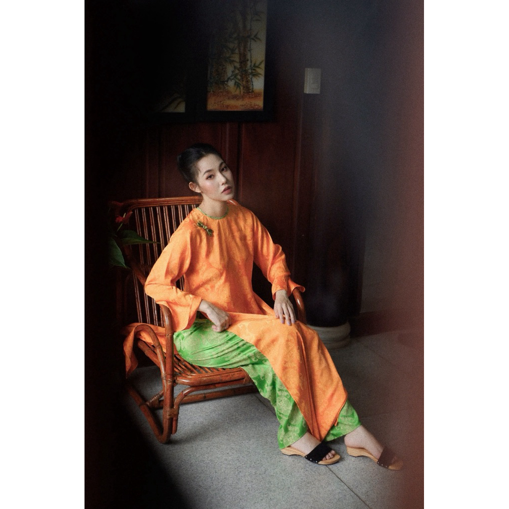 Áo dài lụa Nha xá thọ dơi - Quần lụa Nha Xá Thọ dơi