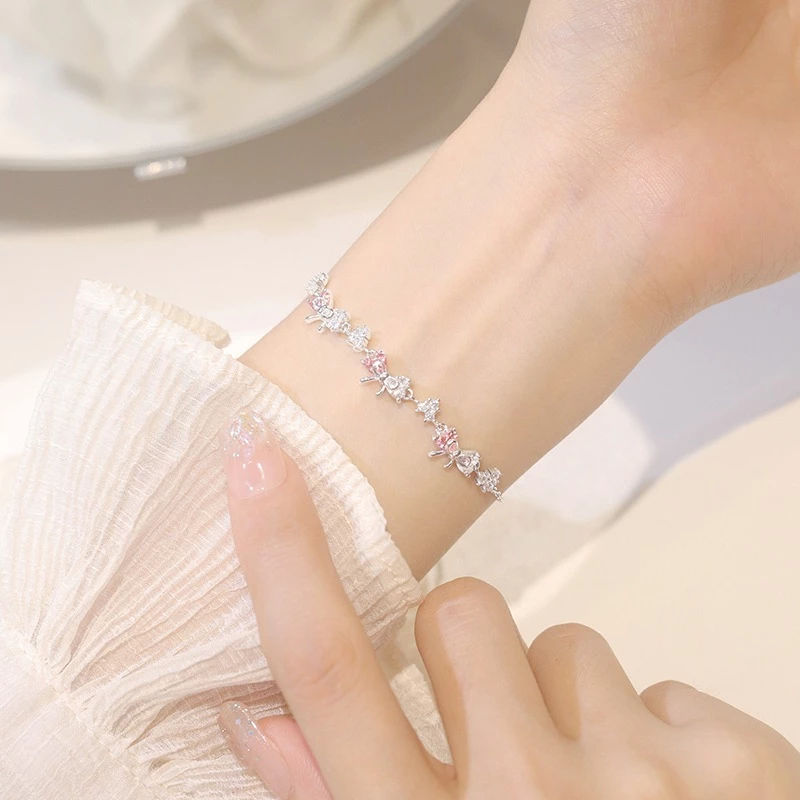 Lắc tay bạc Ý S925 Nơ Công Chúa Asimi Princess Vibe LT50 7