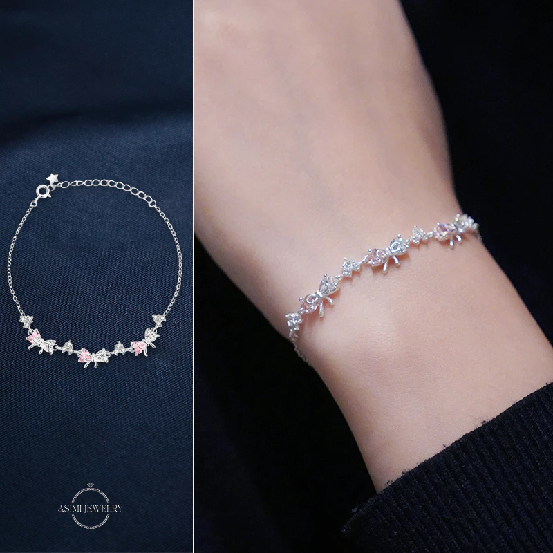 Lắc tay bạc Ý S925 Nơ Công Chúa Asimi Princess Vibe LT50 4