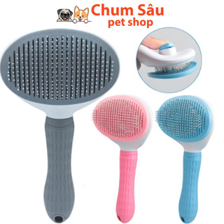 Lược chải lông cho chó mèo có nút bấm CLEAN chải lông thú cưng
