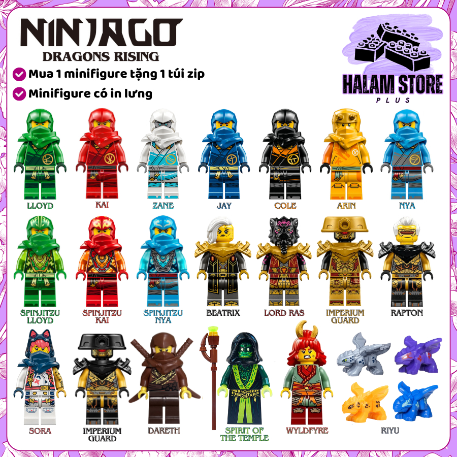[Rẻ vô địch] Tổng hợp tất cả mô hình nhân vật minifigures Ninjago Dragons Rising 1