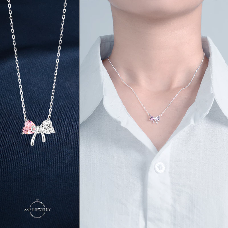 Dây chuyền bạc Ý S925 Nơ Công Chúa Asimi Princess Vibe DC72 3
